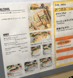 Menu at &sandwich in Tokyo