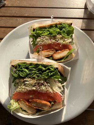 spicy red chicken  at &sandwich in Tokyo