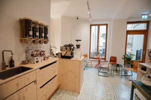 Café Corner with speciality coffee at Original Unverpackt - Großbeerenstraße in Berlin