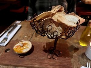 Chips and hummus   at ViaSete in Rio De Janeiro