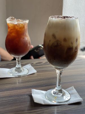 Yummy iced coffees  at Cafe Central Traveler's Coffee in Cartagena