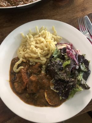 Best stroganoff ever! The „meat“ is homemade and tastes soo real! (pre-taste dinner)  at Köhlerstüble in Stuttgart