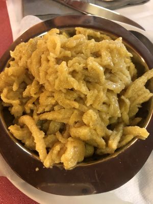 Beilage zum Hauptgericht - handgeschabte Spätzle (side of handmade swabian pasta)  at Köhlerstüble in Stuttgart