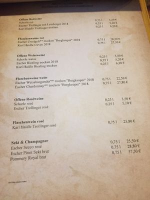All wines are vegan  at Köhlerstüble in Stuttgart