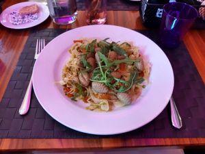 Mushroom gnocchi at Le Chef in Zurich