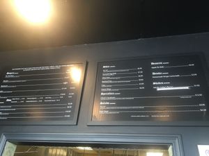 Menu board and they also have paper menus on the counter. at Ziggy's in San Luis Obispo