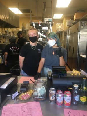 Two staff members. at Ziggy's in San Luis Obispo