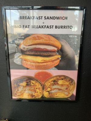 Breakfast sandwich & breakfast burrito at Ziggy's in San Luis Obispo