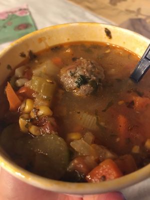 Albondiga (meatball) soup. My fave!   at Ziggy's in San Luis Obispo