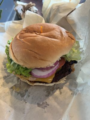 Classic burger with Ziggy patty  at Ziggy's in San Luis Obispo