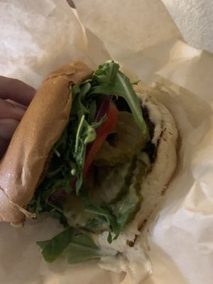 bad pic, but delicious burger)  at Ziggy's in San Luis Obispo