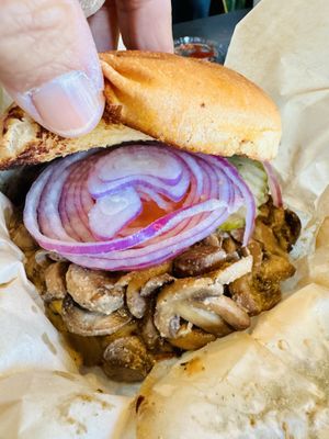 Mushroom burger   at Ziggy's in San Luis Obispo