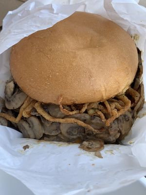 Mushroom burger  at Ziggy's in San Luis Obispo