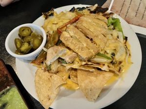 Nachos with vegan chicken  at My Cocina Grill in Streamwood