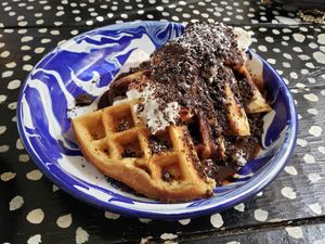 Cookies and cream waffles at Oh My Soul in Charlotte