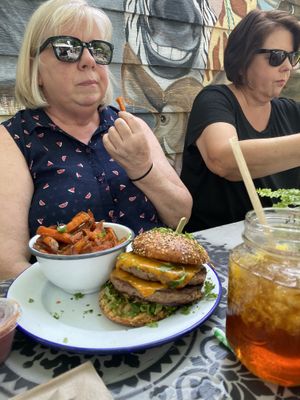 A wonderful burger! at Oh My Soul in Charlotte