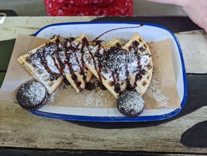 Cookies and cream waffle at Oh My Soul in Charlotte