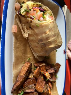 Rolex breakfast burrito   at Oh My Soul in Charlotte