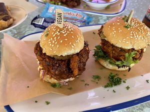 Saffa sliders—not a fan of the peri peri sauce. (Again, $15)   at Oh My Soul in Charlotte