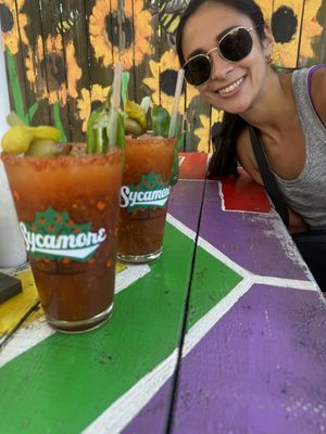 Spicy Blady Mary’s with peri peri sauce for brunch!  at Oh My Soul in Charlotte