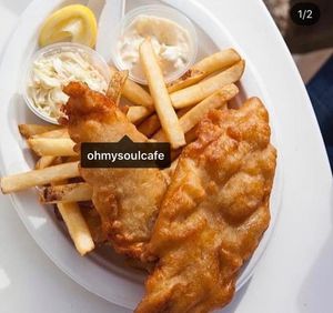 Vish and chips at Oh My Soul in Charlotte