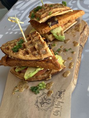 Vicken Waffle Sandwich at Oh My Soul in Charlotte