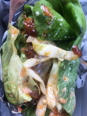 Chicken* lettuce wrap  at Nomoo in Los Angeles