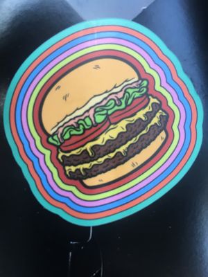 Sticker on box  at Nomoo in Los Angeles