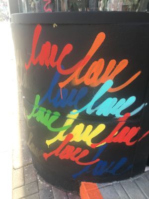 Mural outside the storefront  at Nomoo in Los Angeles