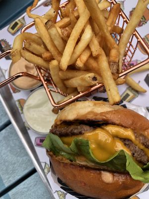 Double and French Fries at Nomoo in Los Angeles