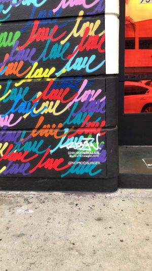 “Love”ly mural outside  at Nomoo in Los Angeles