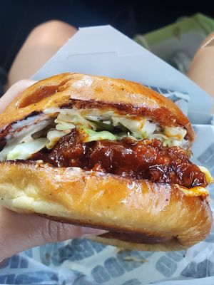 Nashville chikn Sandwich! Spicy but not overly spicy! at Nomoo in Los Angeles