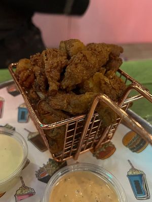 Mushroom “wings” not a big fan at all. Seems like it’s just stuff that was air fried. Falls apart easy. The only thing I didn’t love on the menu.   at Nomoo in Los Angeles