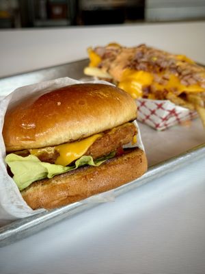 The Plant-Fil-A and Animal Style Fries  at Nomoo in Los Angeles