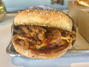 BBQ facon burger  at Nomoo in Los Angeles