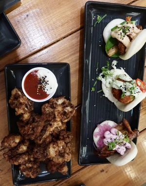 Cauliflower and baos  at i like ramen in Mermaid Beach