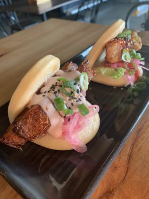 Duck and jackfruit bao buns at i like ramen in Mermaid Beach