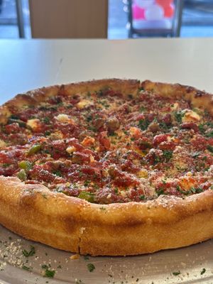 Vegan Chicago Deep Dish at Pizza USA in Bellflower