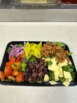 Vegan Antipasto salad at Pizza USA in Bellflower