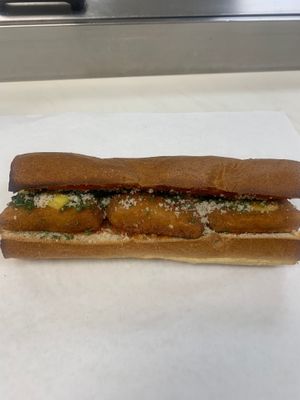 Vegan chicken parmesan  at Pizza USA in Bellflower