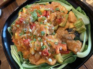 Luguo (a.k.a., Shandong) dish: Sweet and sour king oyster mushrooms at Dish of Tomorrow 明日餐桌 - MíngRì CānZhuō in Taichung