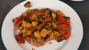 Tofu scramble at bigmoose coffee co in Cardiff