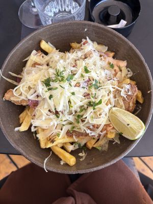 Vegan loaded fries. Amazing!  at Pisek Bar in Celje