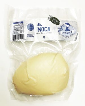Vegan mozzarella. at Veganka in Ljubljana