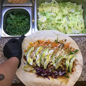 Jackfruit Wrap with Avocado  at Vegitat - Heuwaage in Basel