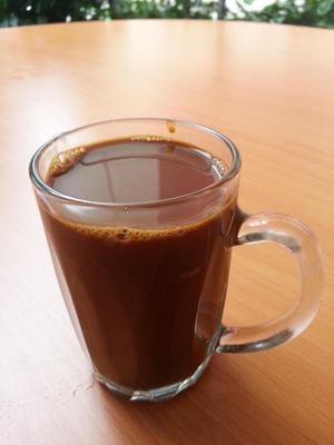Local coffee (Hainan Kopi) at Divine Vegetarian Family 添欣素食園 in Northeast Singapore