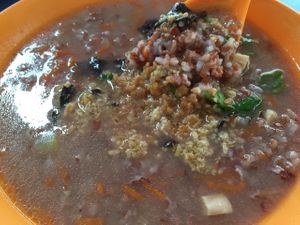 Brown rice porridge at Divine Vegetarian Family 添欣素食園 in Northeast Singapore