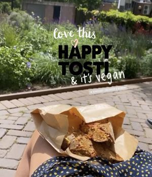 Ze hebben ook tosti’s ‘to take away’, met jackfruit. Aanrader!!  at Rembrandt Lunchroom and Wijnbar  in Apeldoorn