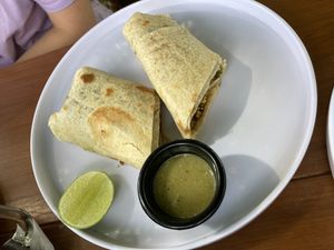 Breakfast burrito  at Herbivoro in Cancun