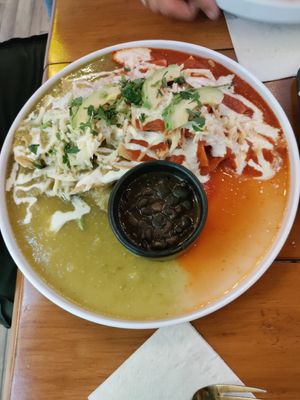 Chilaquiles at Herbivoro in Cancun